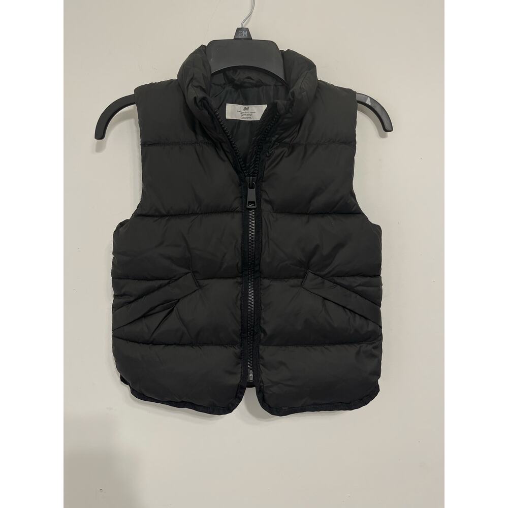 H&M Kids Black Puffer Vest sz6 sporty minimalist versatile stylish‎ streetwear